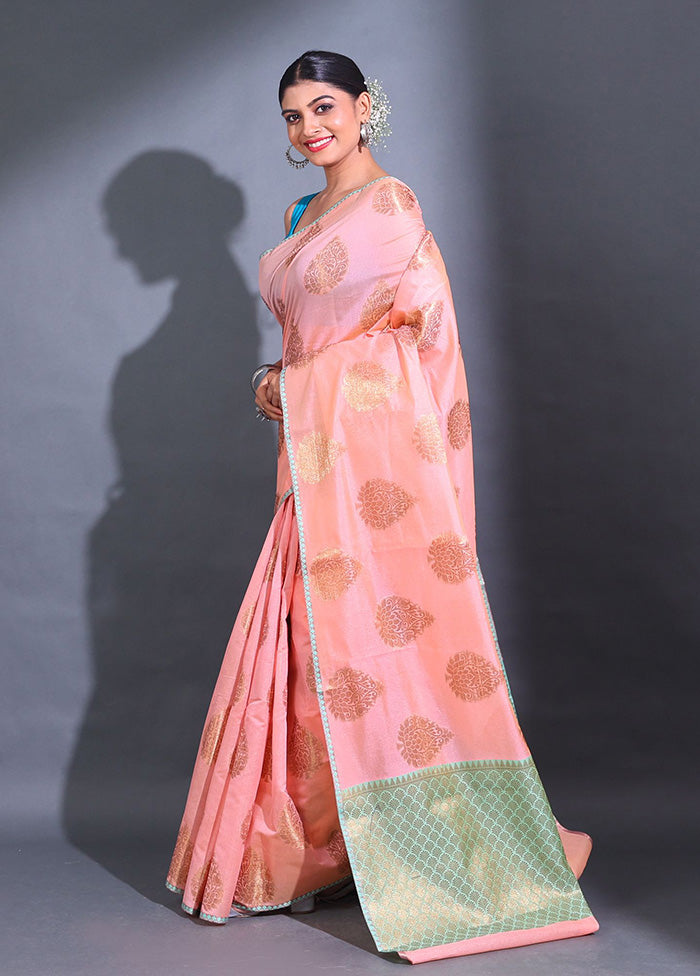 Pink Pure Cotton Saree With Blouse Piece - Indian Silk House Agencies