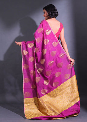 Purple Pure Cotton Saree With Blouse Piece - Indian Silk House Agencies