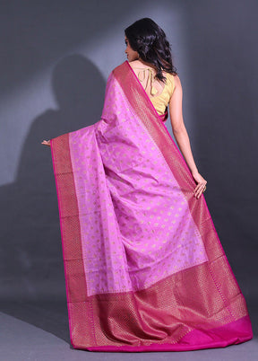 Violet Spun Silk Saree With Blouse Piece - Indian Silk House Agencies