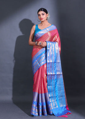 Pink Spun Silk Saree With Blouse Piece - Indian Silk House Agencies