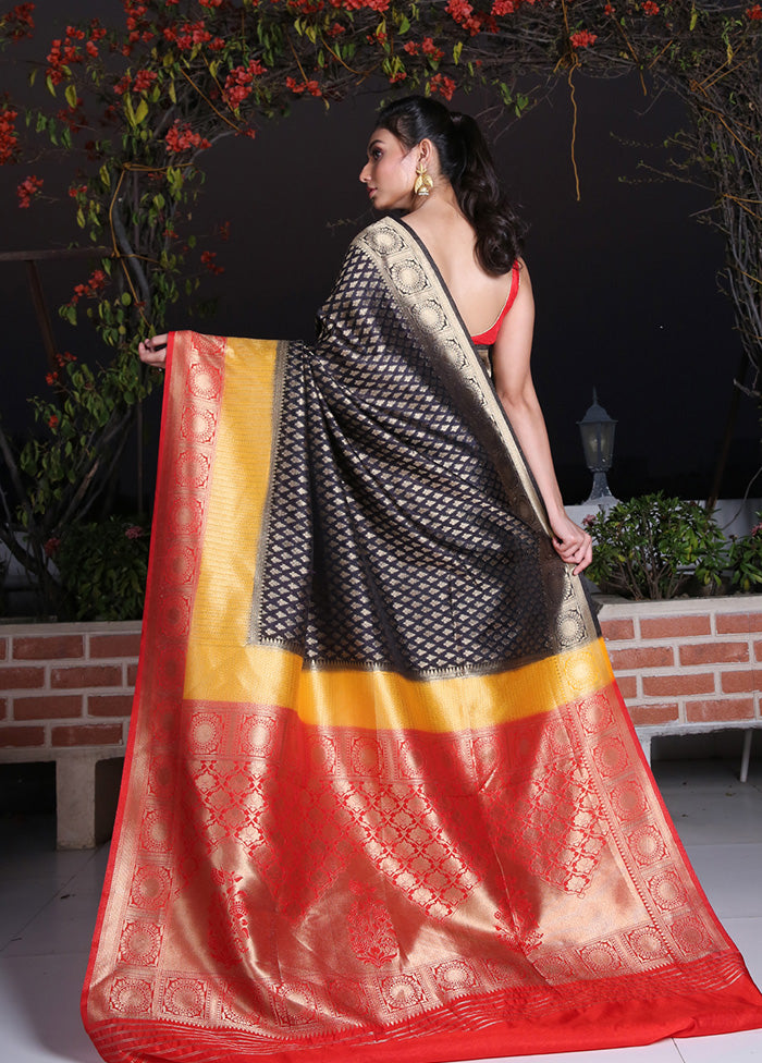 Black Spun Saree With Blouse Piece - Indian Silk House Agencies