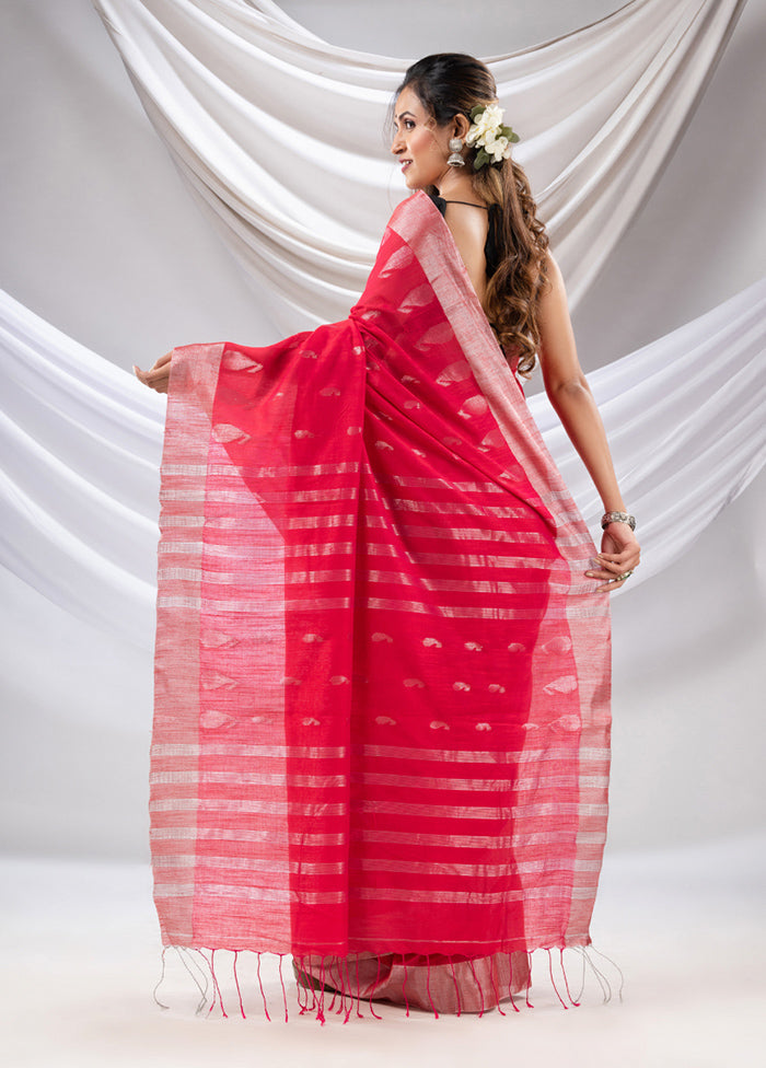 Pink Pure Cotton Saree With Blouse Piece - Indian Silk House Agencies