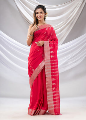 Pink Pure Cotton Saree With Blouse Piece - Indian Silk House Agencies