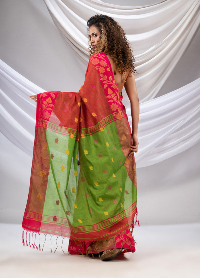 Red Tissue Saree With Blouse Piece - Indian Silk House Agencies