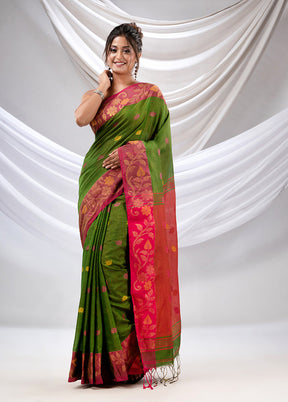 Green Tissue Saree With Blouse Piece - Indian Silk House Agencies