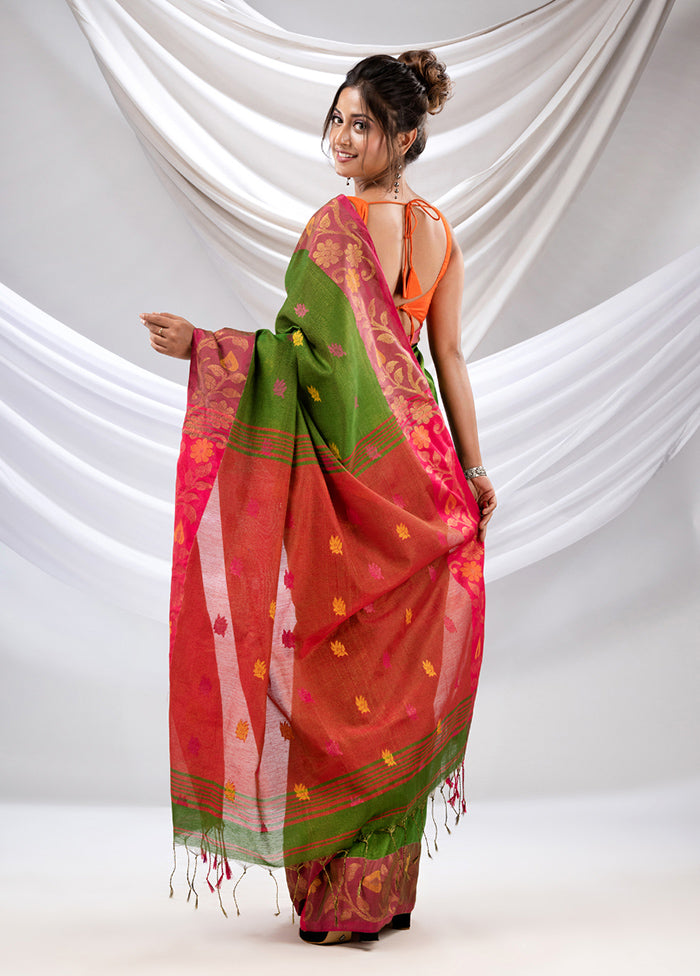 Green Tissue Saree With Blouse Piece - Indian Silk House Agencies