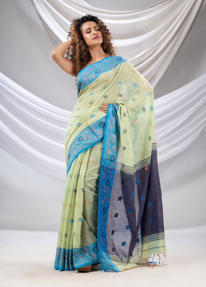 Green Tissue Saree With Blouse Piece - Indian Silk House Agencies