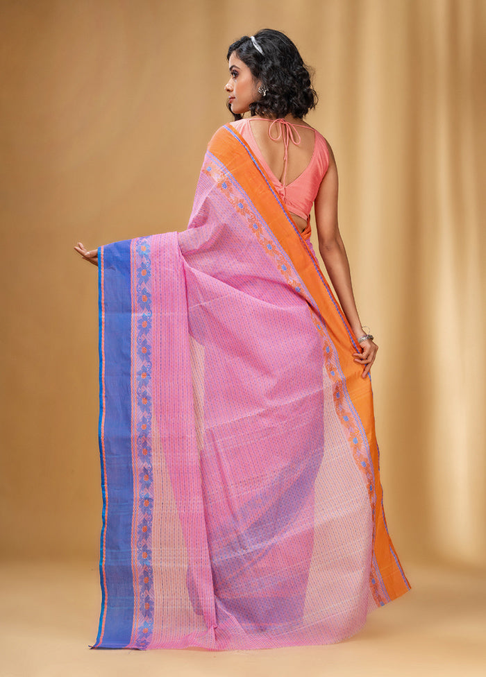 Pink Pure Cotton Saree With Blouse Piece - Indian Silk House Agencies