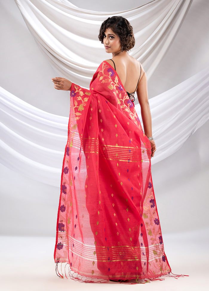 Pink Cotton Saree With Blouse Piece - Indian Silk House Agencies