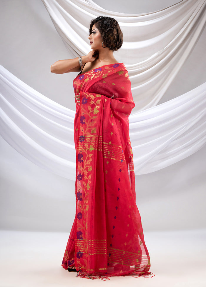 Pink Cotton Saree With Blouse Piece - Indian Silk House Agencies