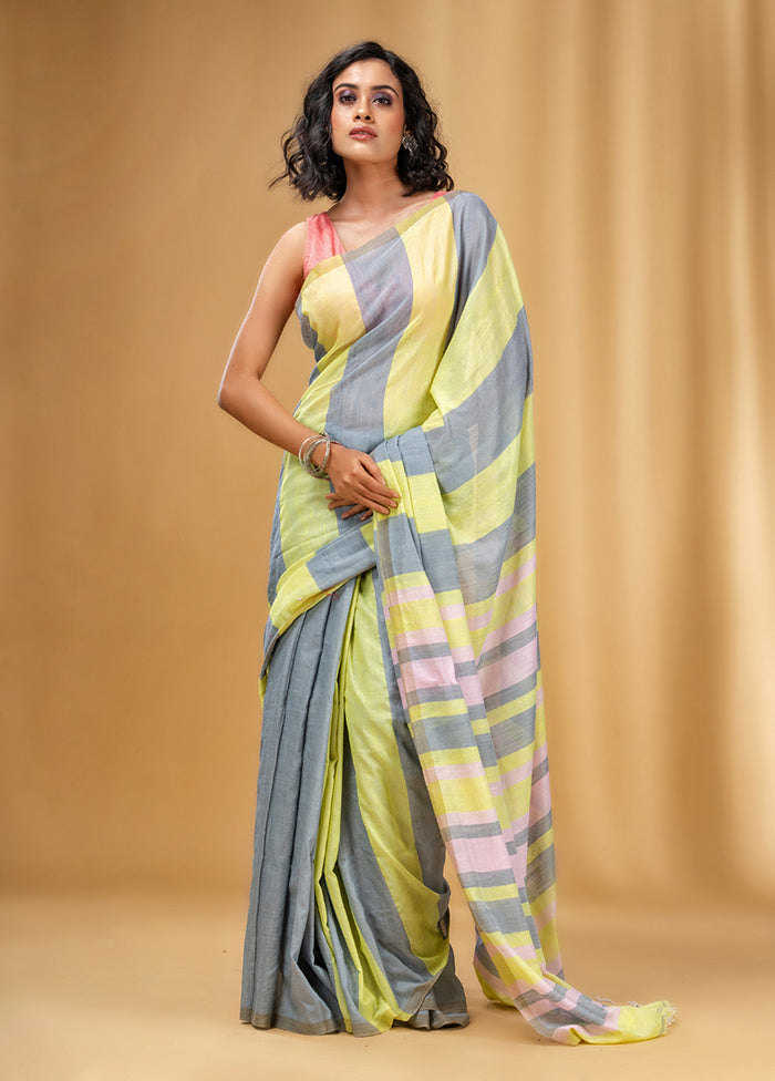 Multicolor Cotton Saree With Blouse Piece - Indian Silk House Agencies