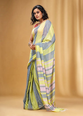 Multicolor Cotton Saree With Blouse Piece - Indian Silk House Agencies