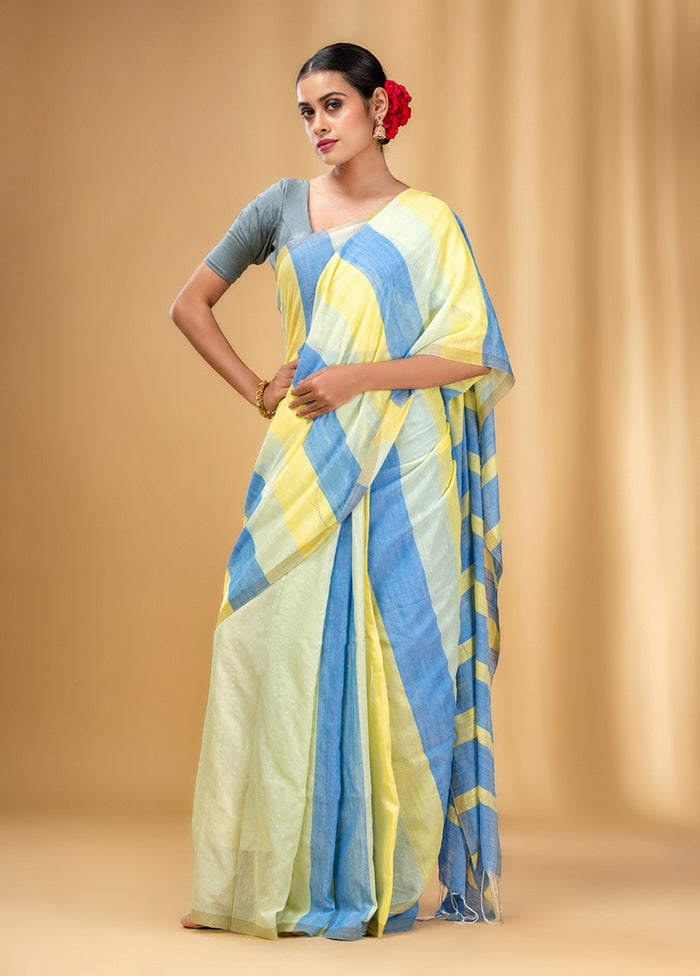 Multicolor Cotton Saree With Blouse Piece - Indian Silk House Agencies