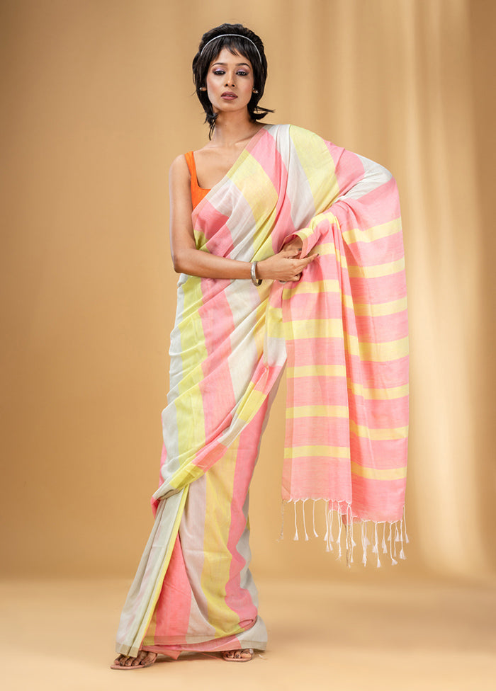 Multicolor Cotton Saree With Blouse Piece - Indian Silk House Agencies