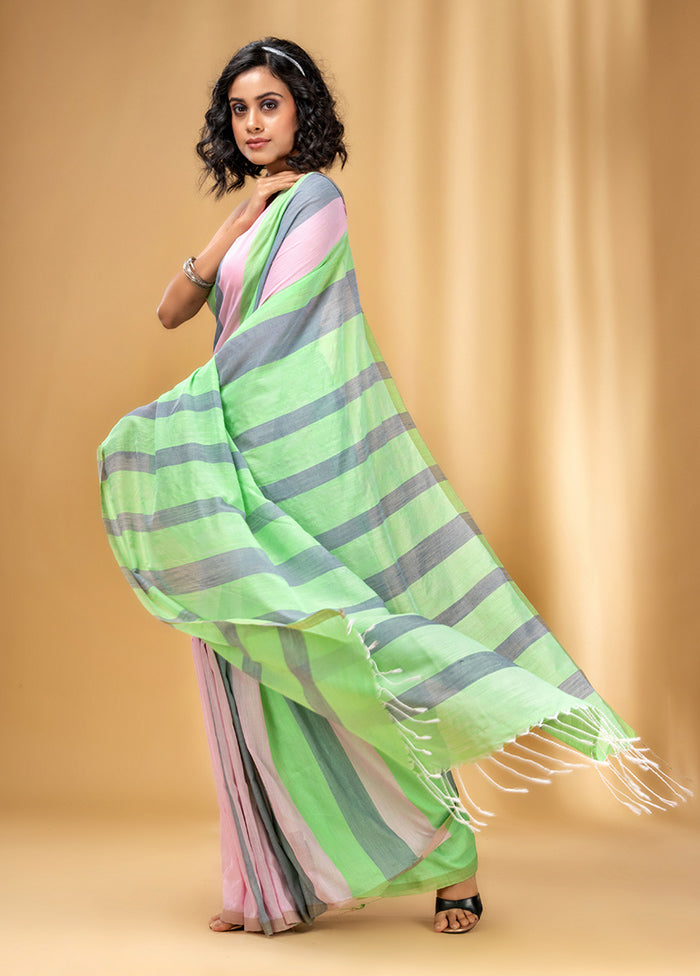 Multicolor Cotton Saree With Blouse Piece - Indian Silk House Agencies