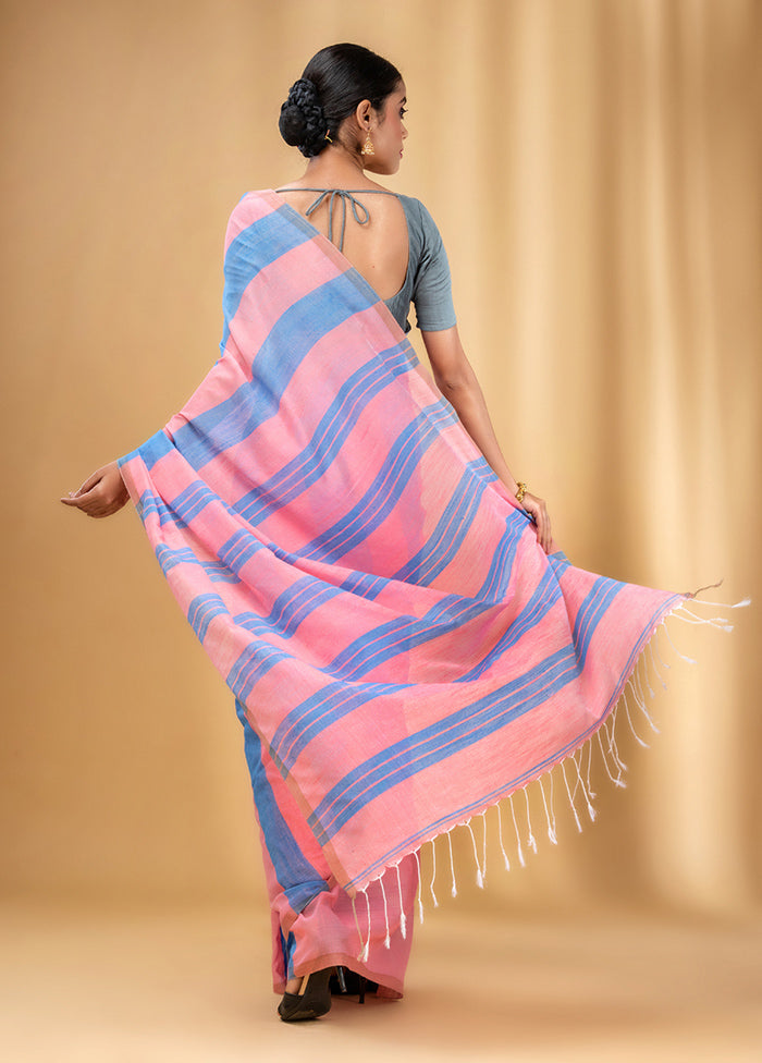 Pink Cotton Saree With Blouse Piece - Indian Silk House Agencies