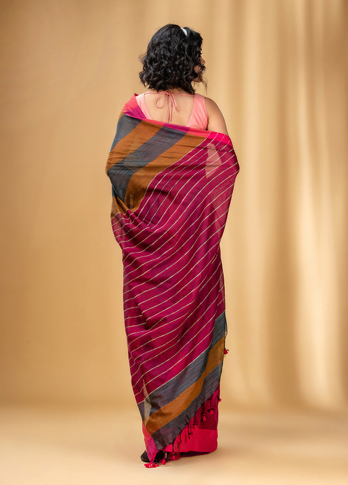 Grey Cotton Saree With Blouse Piece - Indian Silk House Agencies