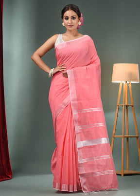 Pink Cotton Saree With Blouse Piece - Indian Silk House Agencies