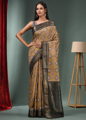 Beige Dupion Silk Saree With Blouse Piece - Indian Silk House Agencies