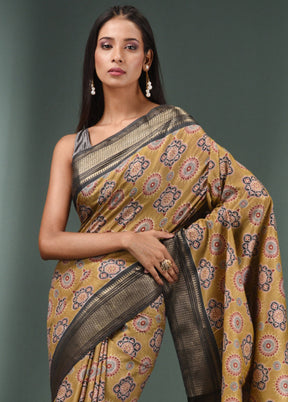 Beige Dupion Silk Saree With Blouse Piece - Indian Silk House Agencies