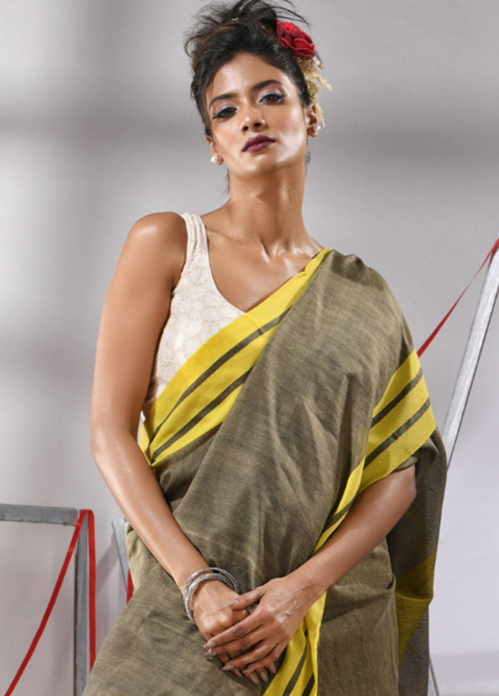 Cream Cotton Saree With Blouse Piece - Indian Silk House Agencies