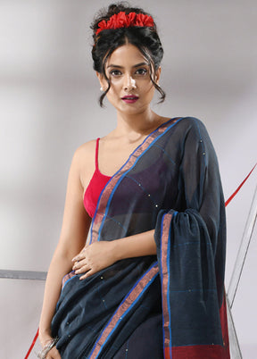 Grey Cotton Saree With Blouse Piece - Indian Silk House Agencies