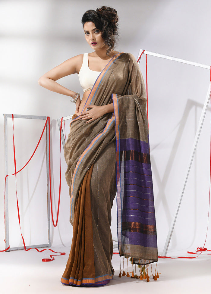 Cream Cotton Saree With Blouse Piece - Indian Silk House Agencies