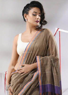 Cream Cotton Saree With Blouse Piece - Indian Silk House Agencies