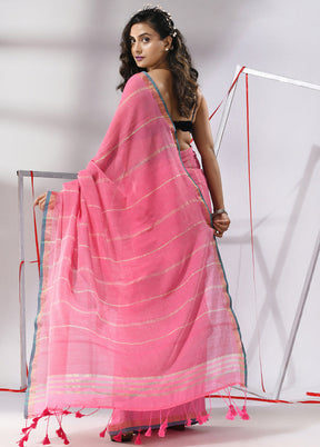 Pink Cotton Saree With Blouse Piece - Indian Silk House Agencies