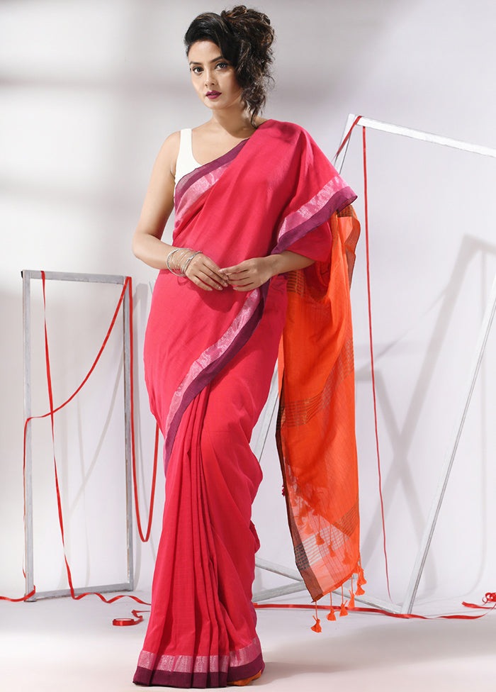 Pink Cotton Saree With Blouse Piece - Indian Silk House Agencies