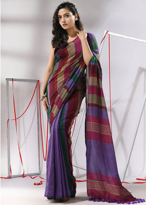 Multicolor Cotton Saree With Blouse Piece - Indian Silk House Agencies