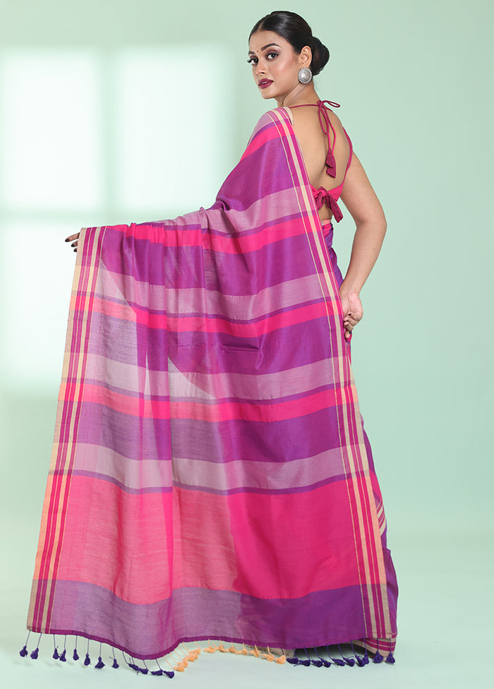 Pink Cotton Saree With Blouse Piece - Indian Silk House Agencies