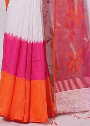 Off White Matka Pure Silk Saree With Blouse Piece