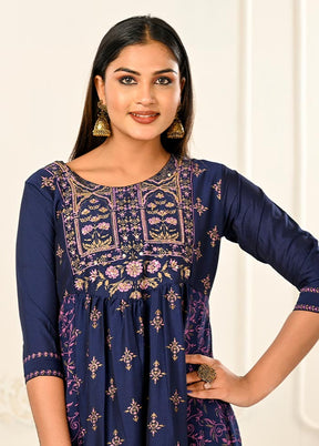 Purple Readymade Cotton Kurti