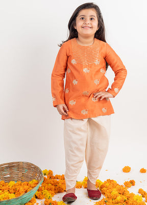 Rust Silk Suit Set For Girls - Indian Silk House Agencies