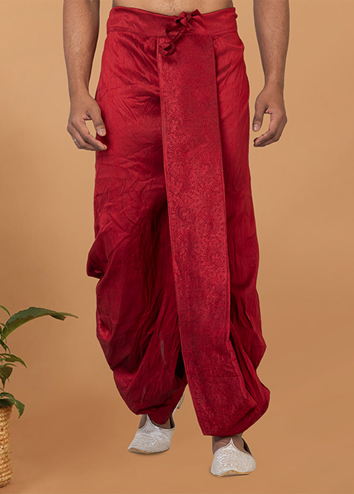 Maroon Silk Ethnic Bottom Wear