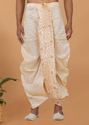 Cream Silk Ethnic Bottom Wear