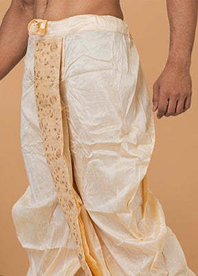 Cream Silk Ethnic Bottom Wear