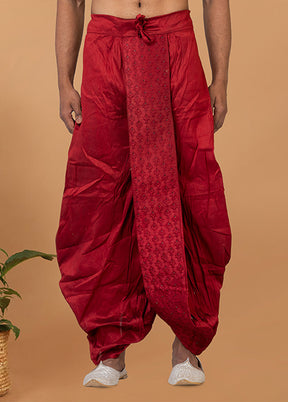 Maroon Silk Ethnic Bottom Wear