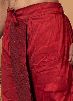 Maroon Silk Ethnic Bottom Wear