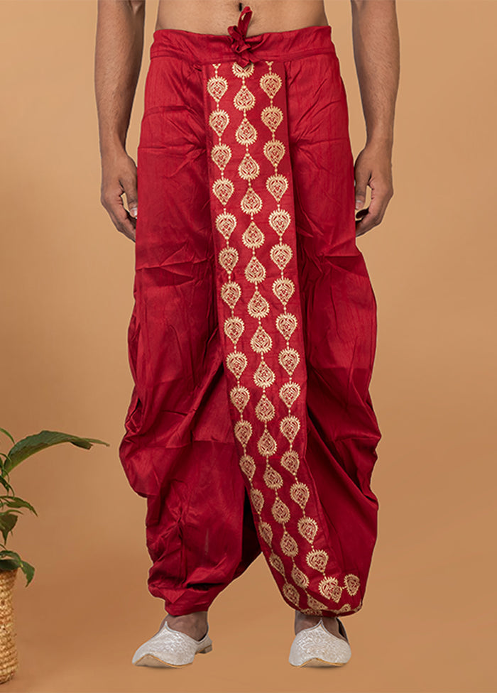 Maroon Silk Ethnic Bottom Wear
