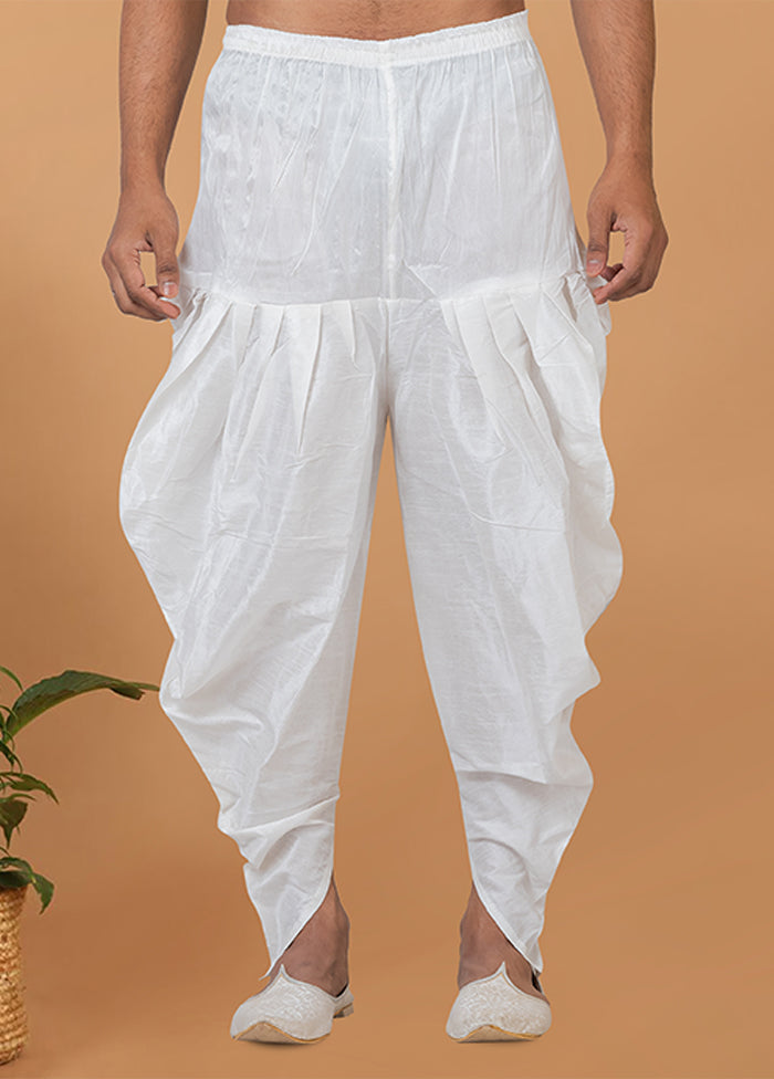 White Silk Ethnic Bottom Wear
