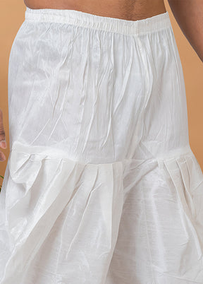 White Silk Ethnic Bottom Wear
