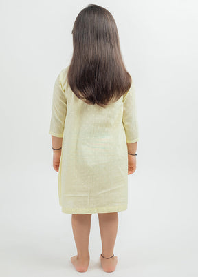 Yellow Cotton Dress For Girls - Indian Silk House Agencies