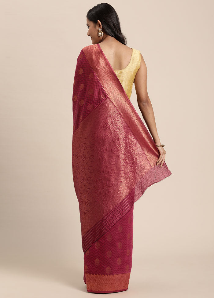 Pink Spun Silk Saree With Blouse Piece - Indian Silk House Agencies