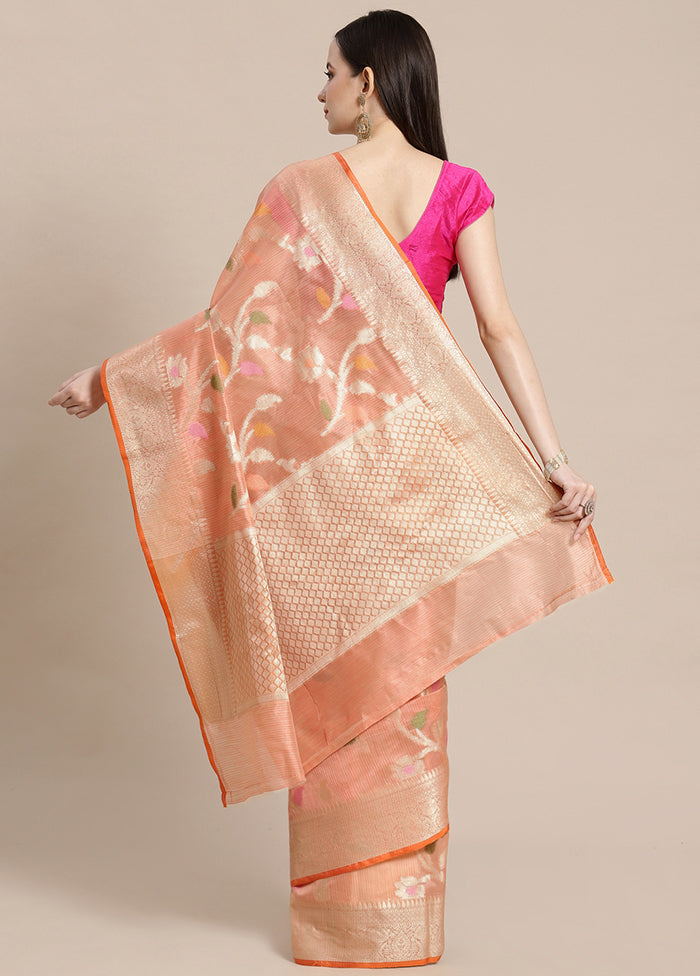 Pink Silk Zari Saree Without Blouse Piece - Indian Silk House Agencies