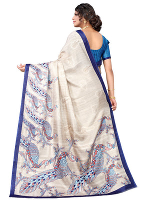 Blue Spun Silk Woven Saree With Blouse Piece - Indian Silk House Agencies