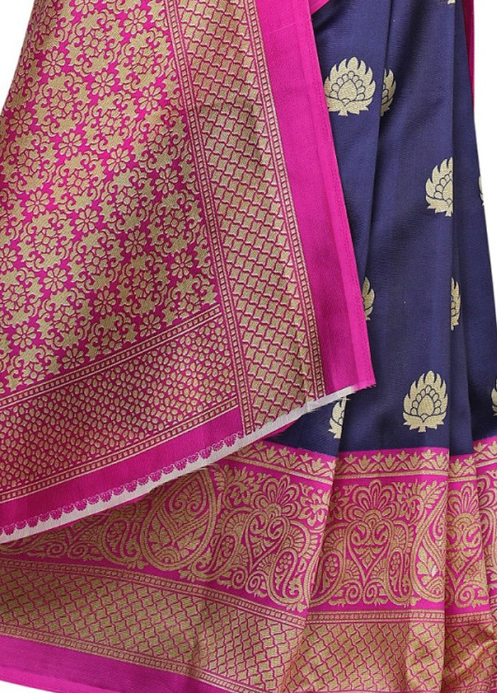 Purple Spun Silk Woven Saree With Blouse Piece - Indian Silk House Agencies