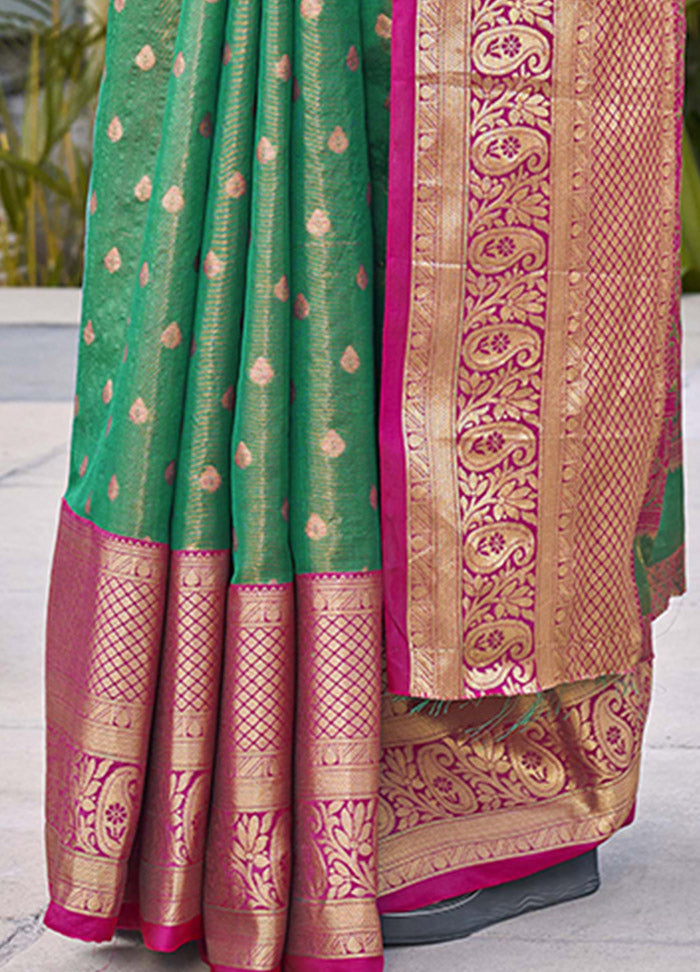 Rama Dupion Silk Saree With Blouse Piece - Indian Silk House Agencies