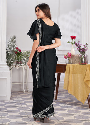 Black Georgette Saree With Blouse Piece